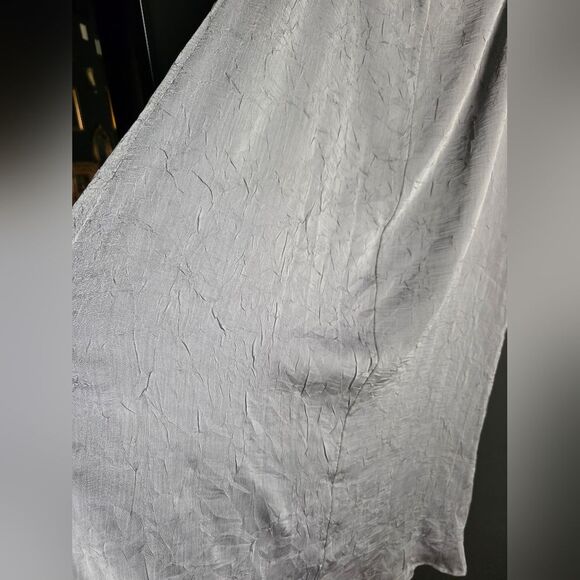 J. Jill Gray Crinkle Polyester Sz 14T Maxi Lined Skirt Festival Boho - Picture 10 of 10